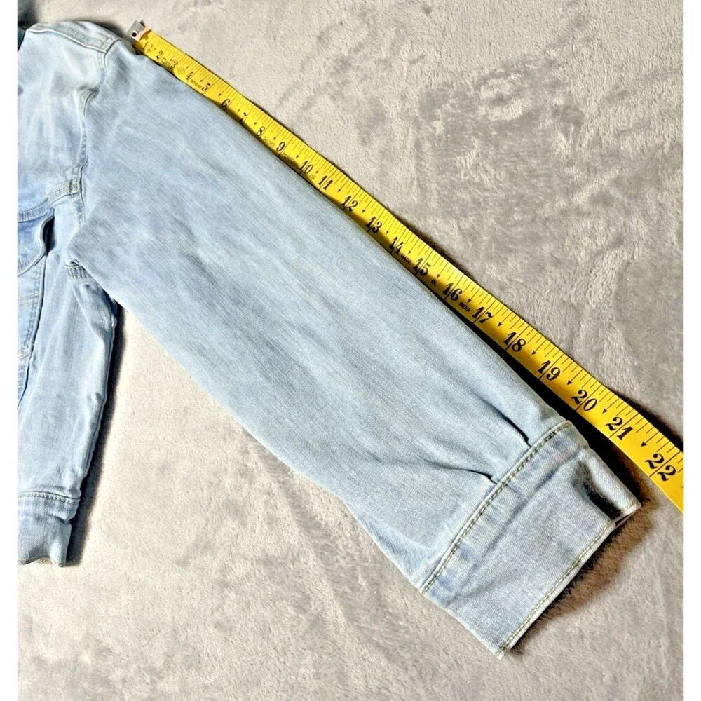 Tommy Hilfiger Distressed Faded Blue Denim Jacket Womens sz M logo retro western - Picture 7 of 8